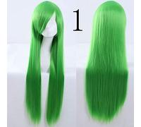 LINLINCD Cosplay peluca recta de 100 cm largo pelucas 84 colores 39.3"Full Bangs resistente al calor pelo sintético Cosplay pelucas de disfraz+peluca gorra 1