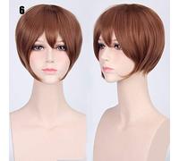 LINLINCD Cosplay wig 24 colores 30 cm Bobo pelo corto rojo plata gris claro dorado amarillo verde rosa lila naranja blanco universal Cosplay peluca Pony K047-6
