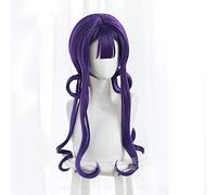 LINLINCD Cosplay wig Anime Akane Aoi Púrpura Peluca Larga Cosplay Disfraz Jibaku Shounen Aseo Hanako-Kun Pelo Sintético Mujeres Pelucas Púrpura