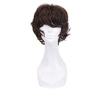 LINLINCD Cosplay wig Anime Bungo perros callejeros Dazai Osamu peluca resistente al calor corto e rizado pelo Cosplay Cosplay pelucas de disfraz+pista no+peluca gorra naranja