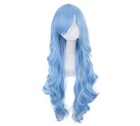 LINLINCD Cosplay wig Anime DATE A LIVE Yoshino Blue Langwellige lockige Perücke Cosplay Kostüm Hitzebeständiges synthetisches Haar Frauen Cosplay Pelucas