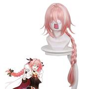 LINLINCD Cosplay wig Anime Destin/apócrifo Jinete Astolfo Peluca Cosplay Disfraz Destino Go Hombres y Mujeres Pelo Sintético Largo Halloween Fiesta Pelucas