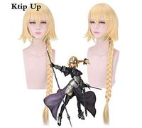 LINLINCD Cosplay wig Anime Destino / Gran Orden Apócrifo Regla Juana de Arco Cosplay Peluca Dorada Larga Sintética Pelo Trenzado Halloween Disfraz Pelucas Perucas