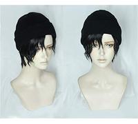 LINLINCD Cosplay wig Anime Detective Conan Akai Shuuichi Cosplay Peluca Halloween Negro Onda Corta Fiesta Cabello