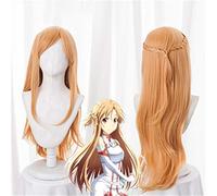 LINLINCD Cosplay wig Anime espada arte en línea Asunayuuki Cosplay peluca largo rizado pelo sintético disfraz Perucas Cosplay pelucas+peluca gorra