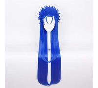 LINLINCD Cosplay wig Anime Fgo Destino Extra Lancer Cu Chulainn Cosplay Peluca Caster Straight Long Blue Pelo Sintético Halloween Disfraz Juego Pelucas para Hombres Kumz9620