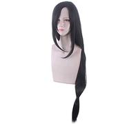 LINLINCD Cosplay wig Anime Final Fantasy VII Tifa Lockhart Mujeres Negro Peluca Larga Cosplay Disfraz Pelucas de Pelo Sintético Resistente al Calor