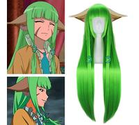 LINLINCD Cosplay wig Anime Fox Demon TuShan SuSu TuShan Honghong Matchmaker Cosplay Pelucas con orejas de zorro Cosplay Accesorios 100 cm Halloween COS C Peluca con oreja