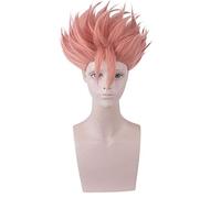 LINLINCD Cosplay wig Anime ID: INVADED Cosplay Peluca Akihito Narihisago Naranja Corto Rizado Sintético Pelucas de Pelo para el Juego de Rol para Adultos PL-293