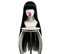 LINLINCD Cosplay wig Anime Kakegurui Jugador forzado Jabami Yumeko Peluca Cosplay Disfraz Mujeres Negro Pelo Largo Halloween Fiesta Pelucas