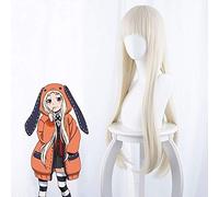 LINLINCD Cosplay wig Anime Kakegurui Zwangsspieler Yomoduki Runa Cosplay Perücke Rolensspiel Yomoduki Runa hellgelbes lang Haar Einheitsgröße Yomoduki Runa