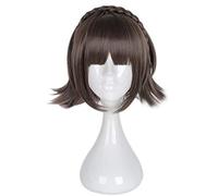 LINLINCD Cosplay wig Anime Persona 5 Makoto Niijima Peluca corta e con disfraz de cosplay trenzado resistente al calor pelo sintético mujeres Cosplay pelucas