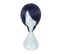 LINLINCD Cosplay wig Anime Persona 5 Yusuke Kitagawa azul peluca corta Cosplay disfraz resistente al calor pelo sintético hombres mujeres Cosplay pelucas