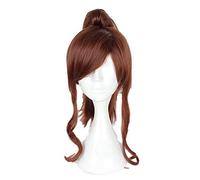 LINLINCD Cosplay wig Anime Sailor Moon Kino Makoto Peluca Cosplay Disfraz Sailor Júpiter Mujeres Pelo sintético resistente al calor Halloween Fiesta Pelucas