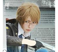 LINLINCD Cosplay wig APH Axis Powers Hetalia Inglaterra Cosplay peluca resistente al calor ligero dorado corto sintético pelucas de cabello sintético+gorro de peluca libre