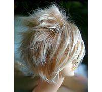 LINLINCD Cosplay wig Axis Powers Hetalia APH Dinamarca Cabello corto de lino rubio resistente al calor Cosplay peluca de disfraces+gorro de peluca gratis
