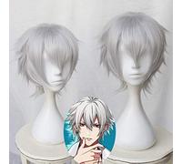 LINLINCD Cosplay wig Biamoxer Hypnosismic Division Rap Batalla DRB Mad Trigger Crew Samatoki Aohitsugi Mr.Hc Plata Corta Peluca Cosplay Halloween