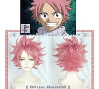 LINLINCD Cosplay wig Biamoxer Peluca esencial Natsu Dragneel Cosplay Pelucas Fairy Tail Final Series TV Anime Rosa Pelo Sintético Liso