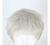 LINLINCD Cosplay wig Blizzard Juego Overwatch Soldado 76 Gris Plateado Ultra Corto Cosplay Anime Peluca Gris Plateado