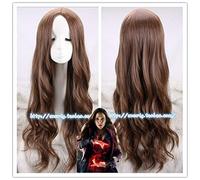 LINLINCD Cosplay wig bruja escarlata Wanda Maximoff peluca vengadores guerra infinito Capitán América Guerra Civil Halloween Mujeres Accesorios Cabello largo ondulado