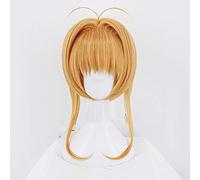 LINLINCD Cosplay wig CardCaptor Sakura Tarjeta Clara Sakura Kinomoto Peluca Cosplay Disfraz Mujeres Resistente al Calor Pelo Sintético Fiesta Rol Pelucas Mz-1238
