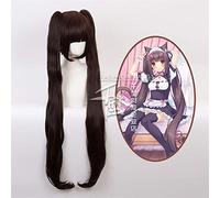 LINLINCD Cosplay wig Chocola NEKOPARA Cosplay Peluca de chocolate resistente al calor pelo sintético Chocola Cosplay Cabello
