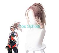 LINLINCD Cosplay wig Cos School LOL Akali Pelucas El asesino rogue Cosplay Pelucas Akali Real Damage Game Pelucas de piel Jugar como peluca Accesorios Pelucas Akali