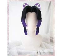 LINLINCD Cosplay wig Demonentöter Kimetsu no Yaiba Kochou Shinobu Peluca Cosplay Disfraz de Pelo sintético resistente al calor Mujeres Cosplay Pelucas con Mariposa