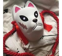 LINLINCD Cosplay wig Demonentöter Kimetsu no Yaiba Sabito Peluca Cos Cabello Peluca de Pelo Sintético Resistente al Calor Cosplay Máscara Solo Máscara
