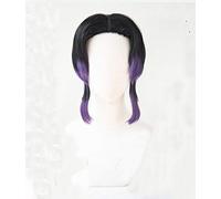 LINLINCD Cosplay wig demonio matador: Kimetsu no Yaiba Kochou Shinobu Cosplay peluca mujeres negro púrpura sintético pelucas de pelo sintético+peluca libre estilo A.