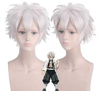 LINLINCD Cosplay wig demonios asesino Nezuko Kamado Cosplay pelucas Kimetsu no Yaiba resistente al calor pelo Cosplay pelucas muichirou Hashibira Inosuke Tomioka Shinazugawa Sanemi