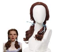 LINLINCD Cosplay wig Der Zauberer von Oz Frauen Dorothy Cosplay Perücke DG Mädchen Dorothy Brown Pferdeschwänze Hitzebeständifeste Fashaarperücken