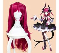 LINLINCD Cosplay wig Destino FGO Extra CCC Rosa Rojo Erzsebet Bathory Dragon Peluca larga recta Cosplay Destino