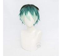 LINLINCD Cosplay wig Division Rap Hipnosis de combate MIC Sasara Nurude Peluca Corta Cosplay Disfraz DRB Cabello sintético resistente al calor Hombres Mujeres Fiesta Pelucas Greem