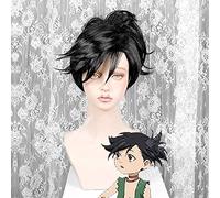 LINLINCD Cosplay wig Dororo Hyakkimaru corto negro cola de caballo clip pelo Cosplay pelucas de disfraz+peluca gratis gorra