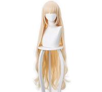 LINLINCD Cosplay wig El ruiseñor del arca del mañana mezclado amarillo grande ondulado pelo largo y rizado Cosplay juego peluca amarillo