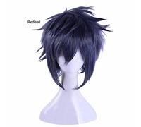 LINLINCD Cosplay wig FF15 Final Fantasy XV Noctis Lucis Caelum Azul Oscuro Color Mixto Peluca Cosplay Peluca Corta Sintética Pelo Halloween