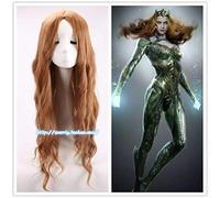 LINLINCD Cosplay wig film Aquaman Mera Cosplay peluca mujeres Mera brillante ondulado pelo largo peluca Mera trajes talla única Mera