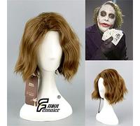 LINLINCD Cosplay wig film Batman The Dark Knight Rise Joker Cosplay peluca hombre rizado brillante Cosplay pelucas rubias sintéticas pelo corto bunches