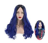 LINLINCD Cosplay wig film descendientes 3 Evie Long Wavy peluca Cosplay disfraz resistente al calor pelo sintético mujeres adulto fiesta pelucas