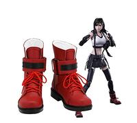 LINLINCD Cosplay wig Final Fantasy Cosplay Tifa Lockhart Zapatos Disfraz Prop Botas Halloween Carnaval Fiesta Zapatos Custom Made 45 Talla de mujer