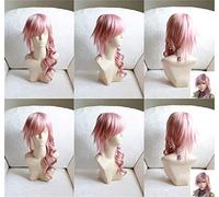 LINLINCD Cosplay wig Final Fantasy FF13 Lightning Mixed Pink Long resistente al calor pelo Cosplay Cosplay peluca de disfraz+peluca gratis gorra