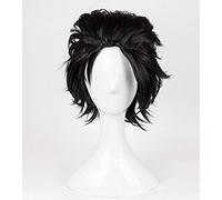 LINLINCD Cosplay wig Final Fantasy VII Final Fantasy 7 FF7 Zack Fair corto pelo sintético peluca Cosplay peluca + peluca gorra negra