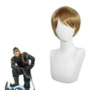 LINLINCD Cosplay wig Froze 2 Kristoff Cosplay Pelucas Adult Short Brown resistente al calor pelo de fibra Halloween Party Carnival Requisiten Unisex Pelucas