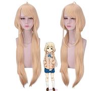 LINLINCD Cosplay wig Futaba Anzu Cosplay Peluca El Idolmaster Cenicienta Girls Cosplay Peluca El Idolmaster Disfraz Cosplay Cabello Dorado Mujeres + Peluca Gorra