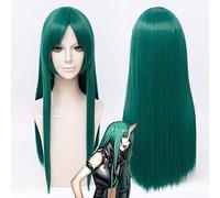 LINLINCD Cosplay wig Game Arknights, Hoshiguma Cosplay peluca, pelo largo verde, Cosplay niña peluca Halloween verde fibra larga sintética