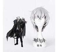 LINLINCD Cosplay wig Game Arknights Sliverash Cosplay peluca gris blanco corto resistente al calor fibra pelo peluca Halloween fiesta disfraz juego pelucas Jo-332A