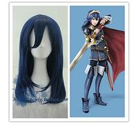 LINLINCD Cosplay wig Game Fuego Emblema Despertar Peluca Lucina Azul Largo Liso Cosplay Cabello Halloween Juego de rol 50 cm