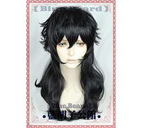 LINLINCD Cosplay wig Game P5 Persona 5 Akira Kurusu JOKER Cosplay Peluca Juego de rol Fiesta de conciertos Cabello negro natural Pelo rizado Pelo sintético+gorra B.