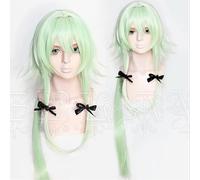 LINLINCD Cosplay wig Goblin Slayer Arco alto elfo Cosplay peluca verde claro resistente al calor pelo sintético Perucas Cosplay pelucas para Halloween + gorro de peluca verde claro